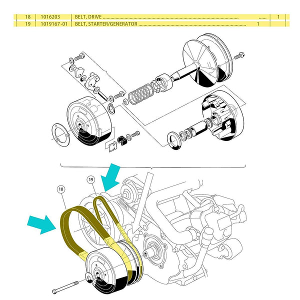 Golf cart clutch drive belt installation diagram