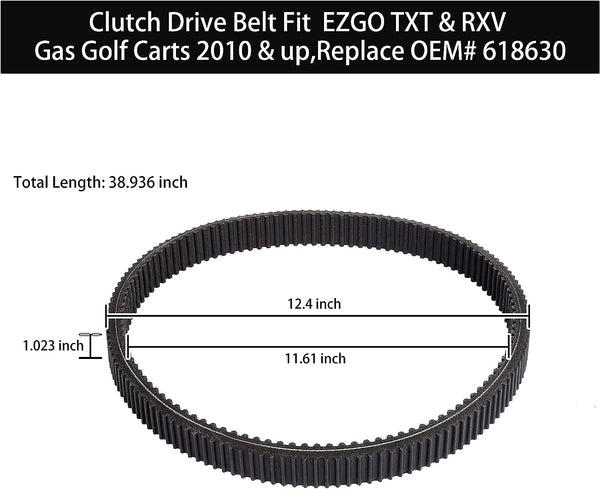 golf cart drive belt size