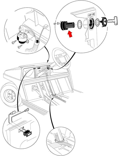 Club Car DS Ignition Key Switch