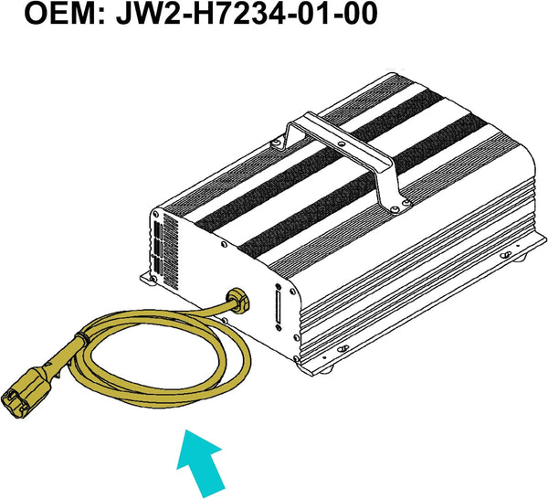 Golf Cart DC Charger Power Receptacle Yamaha G29 Drive 3-Pin Plug with 10ft DC Cord