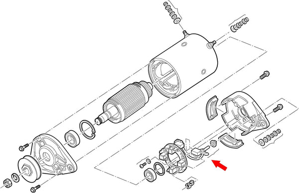 Advanced Starter or Generator Motor Brush Set Fits Club Car 2001-UP Precedent Gas|10L0L