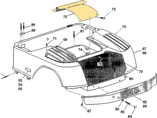 EZGO Golf Cart Access Panel Cover