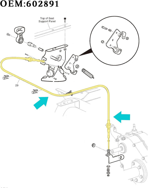 Golf Cart Shifter Cable for EZGO TXT