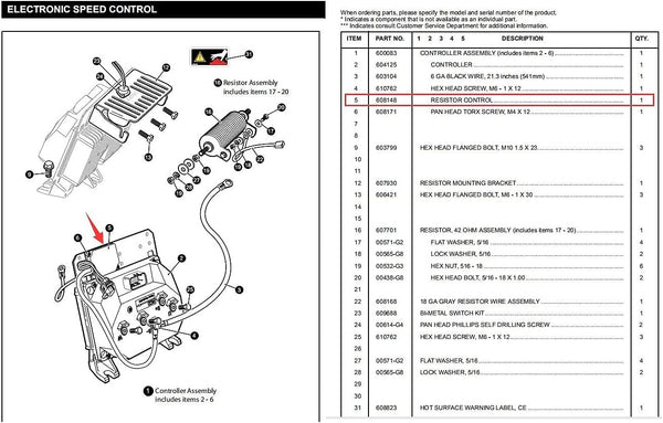 Golf Carts Resistor Control Assembly for EZGO RXV|10L0L