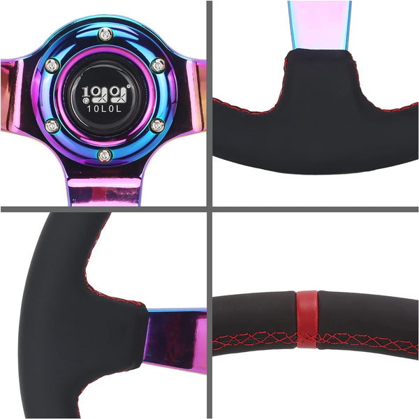 Purple golf cart steering wheel