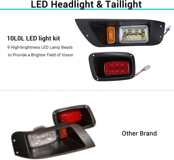 Golf Cart LED Light Kit 12V Headlight and Tailights for 1995-2013 EZGO TXT|10L0L