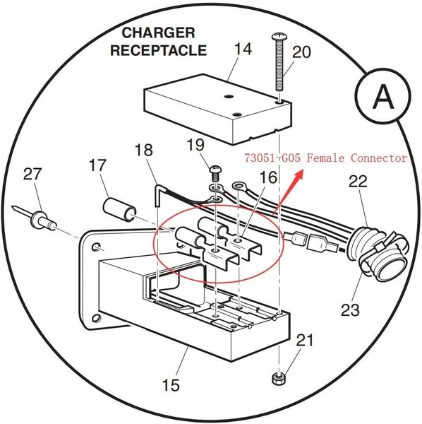 Golf Cart 36V Powerwise Charger Handle Plug