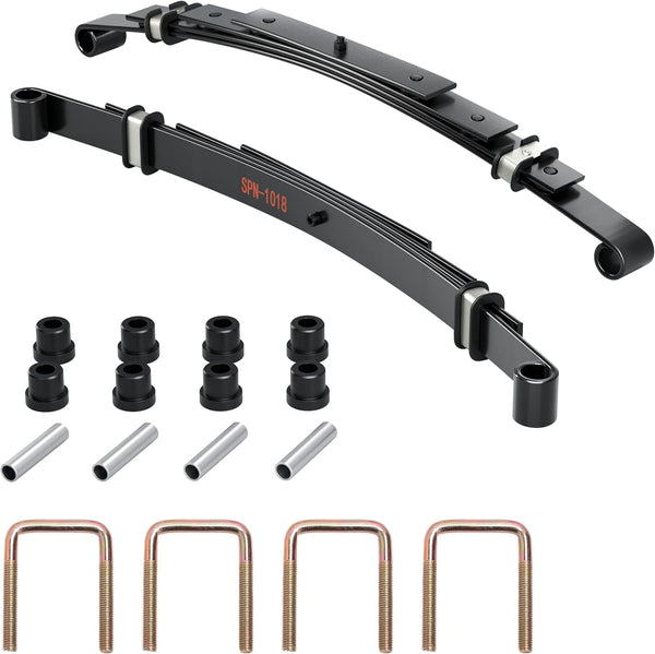 Golf Cart Rear Leaf Spring Kit 4-Leaf with Bushings and Sleeves for EZGO TXT