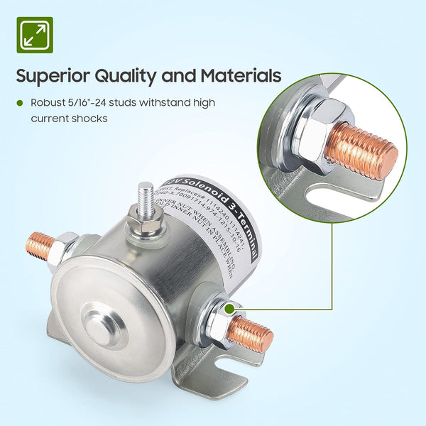 Golf Cart 3 Terminal Solenoid Continuous Duty