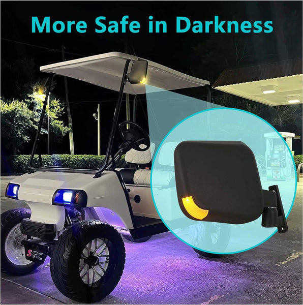 Display effect of golf cart side mirrors with turn signals