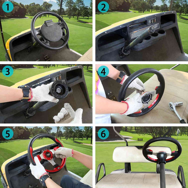 Golf Cart Steering Wheel Adapter for EZGO TXT/RXV/Valor and Marathon