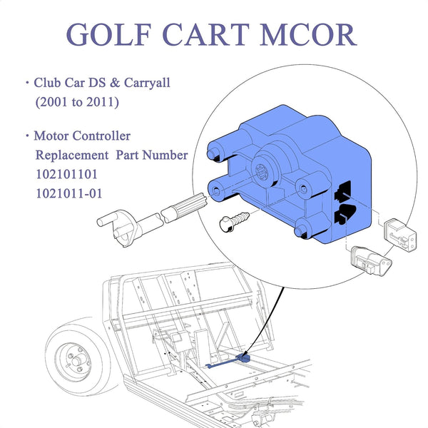 Golf Cart MCOR Throttle Potentiometer for Club Car DS & Carryall 2001-2011 Electric|10L0L