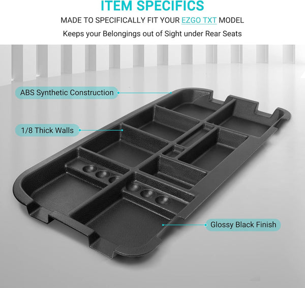 Golf Cart Under Seat Storage Tray for Club Car DS Precedent & EZGO TXT RXV & Yamaha G29 Electric