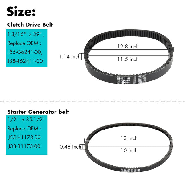 Golf Cart Drive Belt & Starter Generator Belt Size