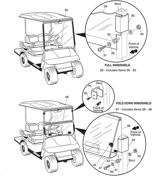 Golf Cart Windshield Hinge