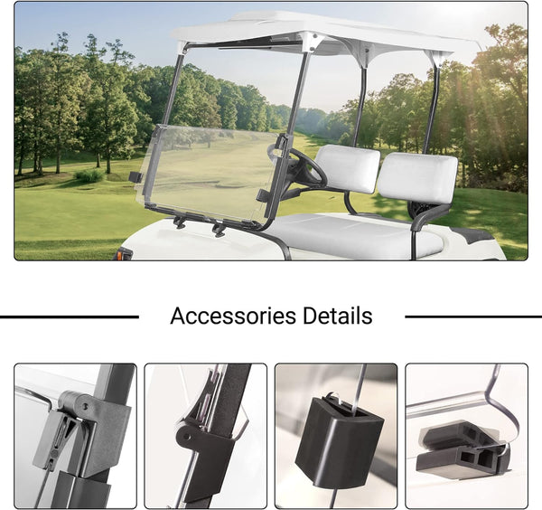 thumbnail image 2 of Front Flip Split Windshield For Yamaha Rhino 450 660 700 (2004-2013) – Clear Polycarbonate 2 of 3
