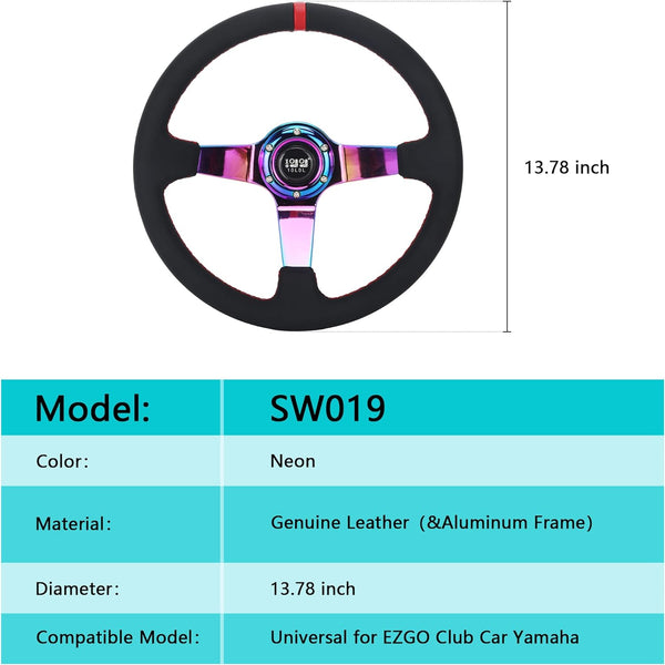 golf cart steering wheel size