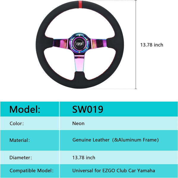 Golf Cart Steering Wheel Purple Universal for EZGO Club Car Yamaha|10L0L