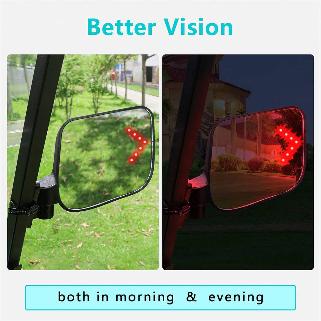 Golf Cart Rear View Mirror with Turn Signal for EZGO Club Car Yamaha