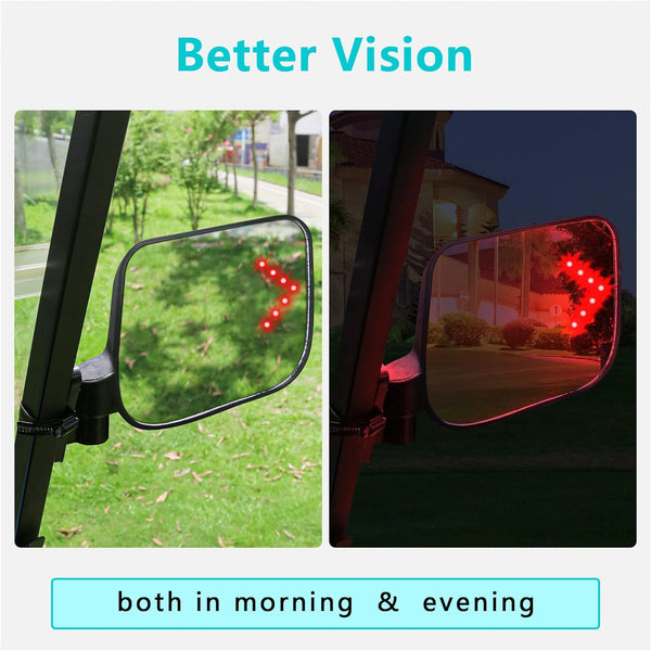Golf Cart Rear View Mirror with Turn Signal for EZGO Club Car Yamaha