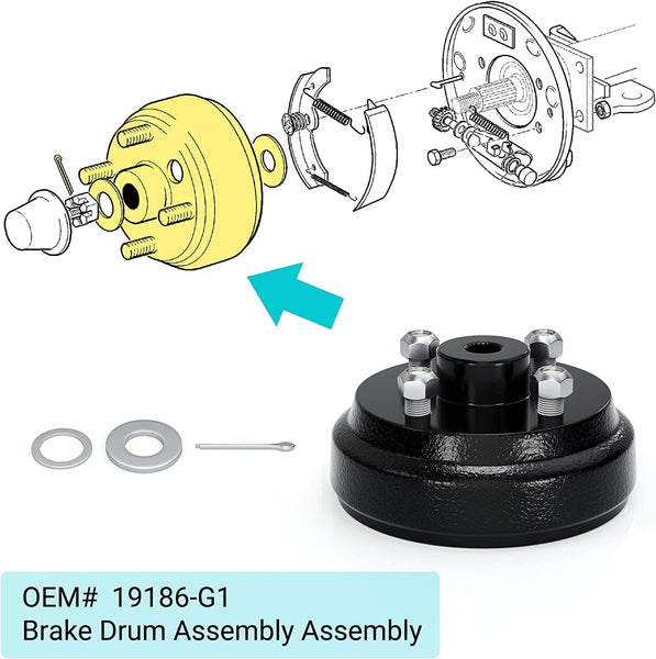 Golf Cart Brake Drum Hub Assembly