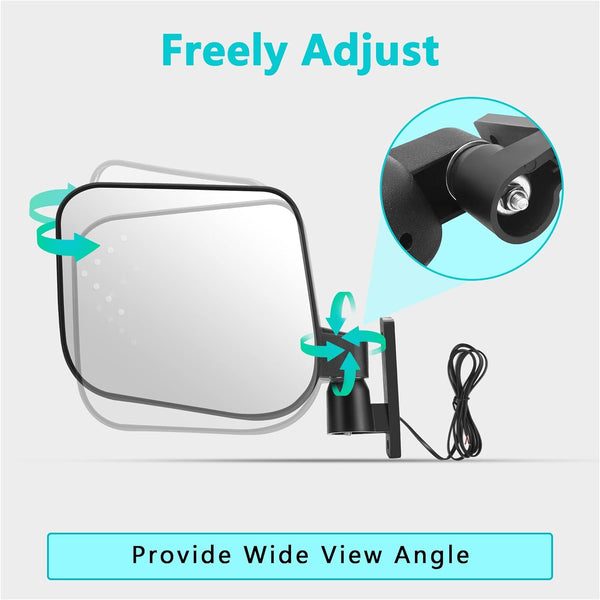 Adjustable golf cart side mirror