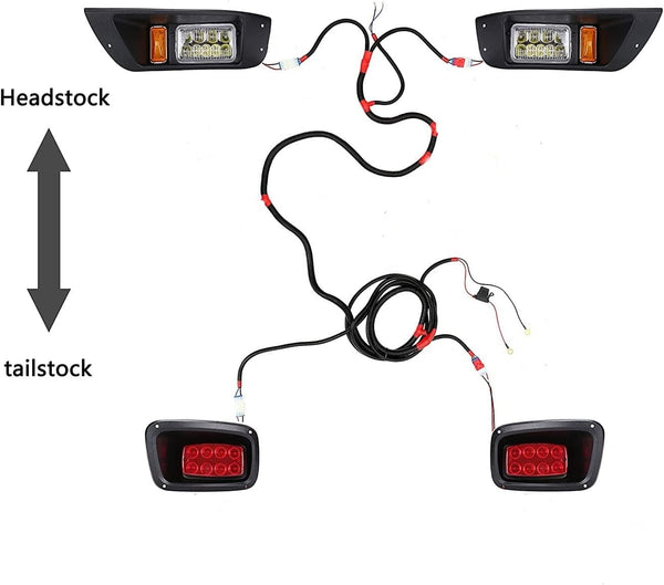 EZGO golf cart headlight and taillight wiring diagram