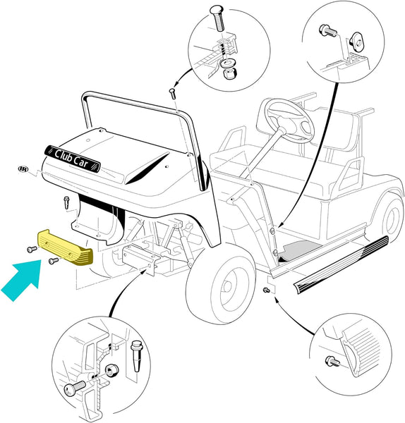 Golf Cart Front Bumper for Club Car DS 1993-up|10L0L