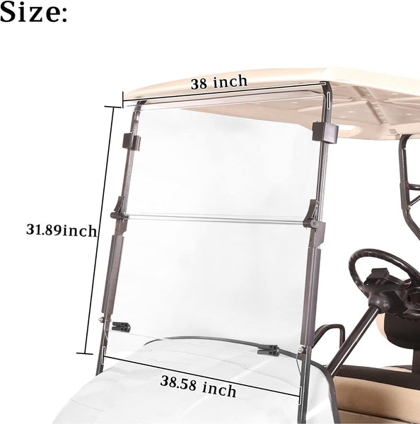 Foldable Windshield Compatible with EZGO Golf Carts 1995-2004