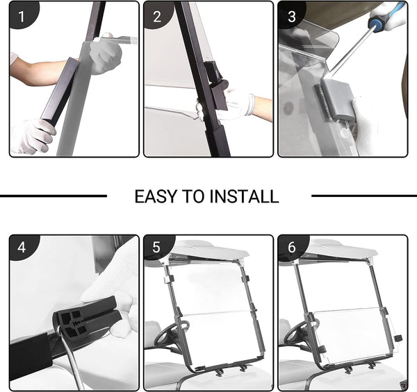Golf Cart Folding Down Clear Windshield for Yamaha G14 G16 G19 G&E 1995-2003|10L0L