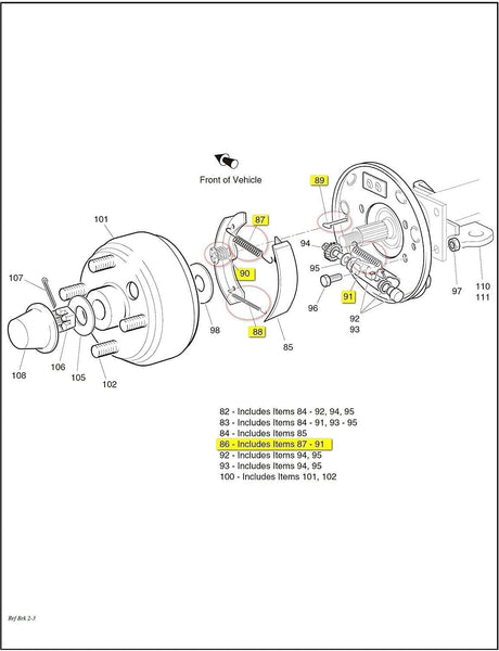 Brake Shoe Spring Hardware Kit for EZGO TXT 1991-up and Yamaha G14 G16 G19-22 1994-2006 G&E|10L0L