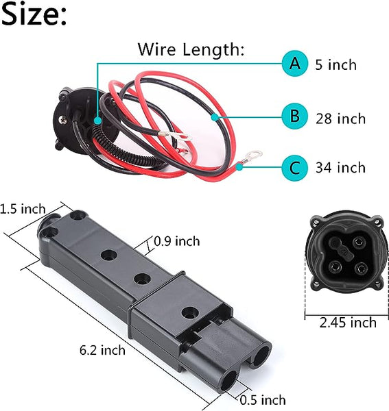 Golf Cart DC 48V Charger Plug & Powerwise for Yamaha G19 G22 2011-up Electric|10L0L