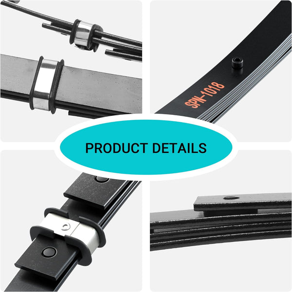 Golf Cart Rear Leaf Spring Kit 4-Leaf with Bushings and Sleeves for EZGO TXT