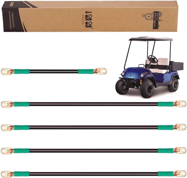 10L0L Battery Cables Kit for Yamaha G22 Golf Cart 48 Volt Gauge 4 Spec 5 Piece Set