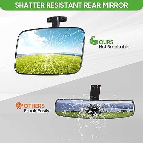 Golf cart rearview mirror is not fragile