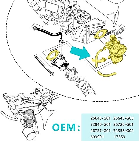 10LOL Golf Cart Carburetor Fuel Pump Kit for EZGO TXT 1991-up 4-Cycle Models