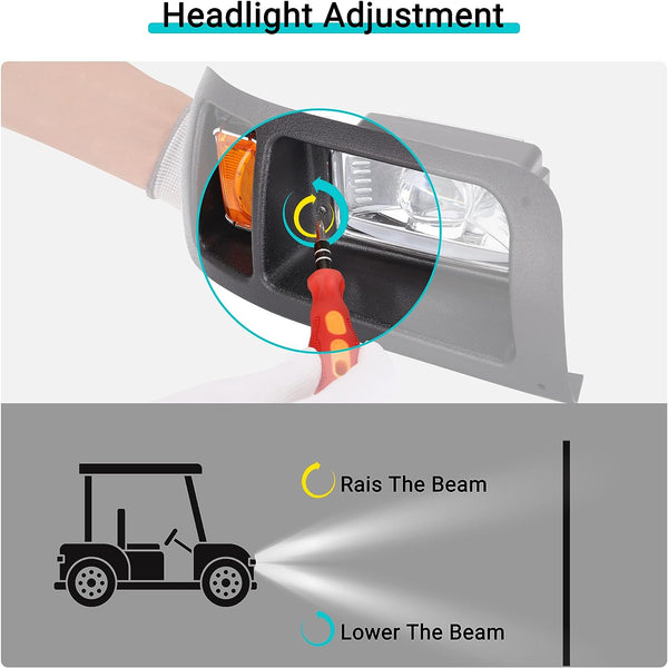 Golf Cart LED Light Kit with RGB Daytime Running Light for Yamaha G14 G16 G19 G22|10L0L