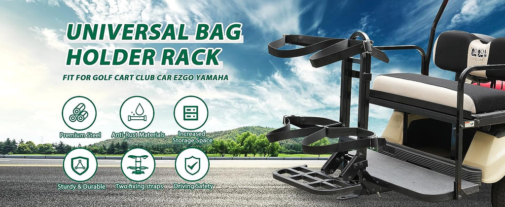 Golf Cart Bag Holder Maximizes Storage Capacity