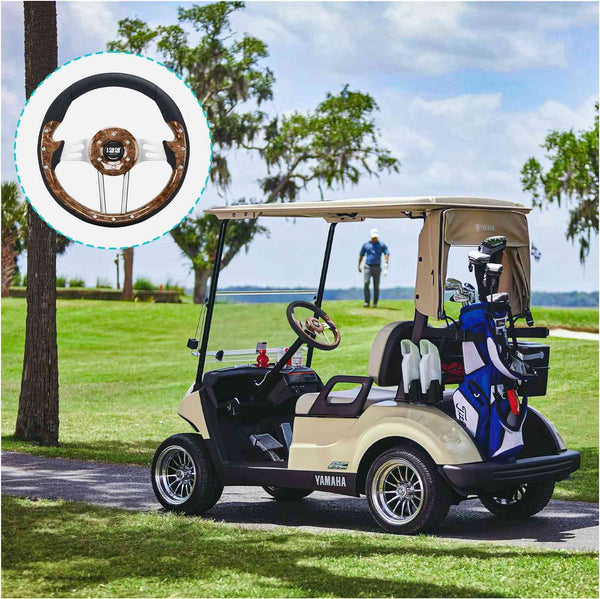 wooden golf cart steering wheel