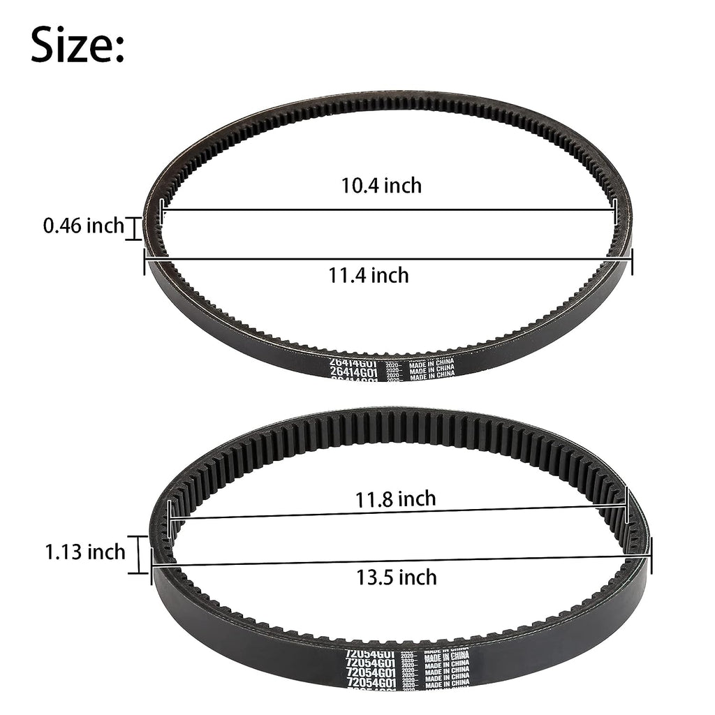 golf cart drive belt dimensions