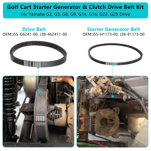 GGolf Cart Drive Belt & Starter Generator for Yamaha G2-G29 2013-up|10L0L