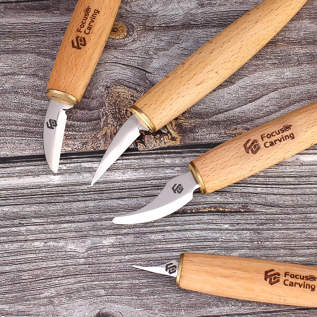Forged Knives Set 4pcs. Chip Carving Knife. Wood Carving 