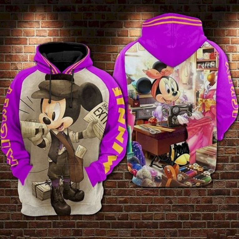 Funny Mickey Mouse Minnie Mouse Walt Disney 3d Hoodie, Unisex Hoodie - OwlsMatrix