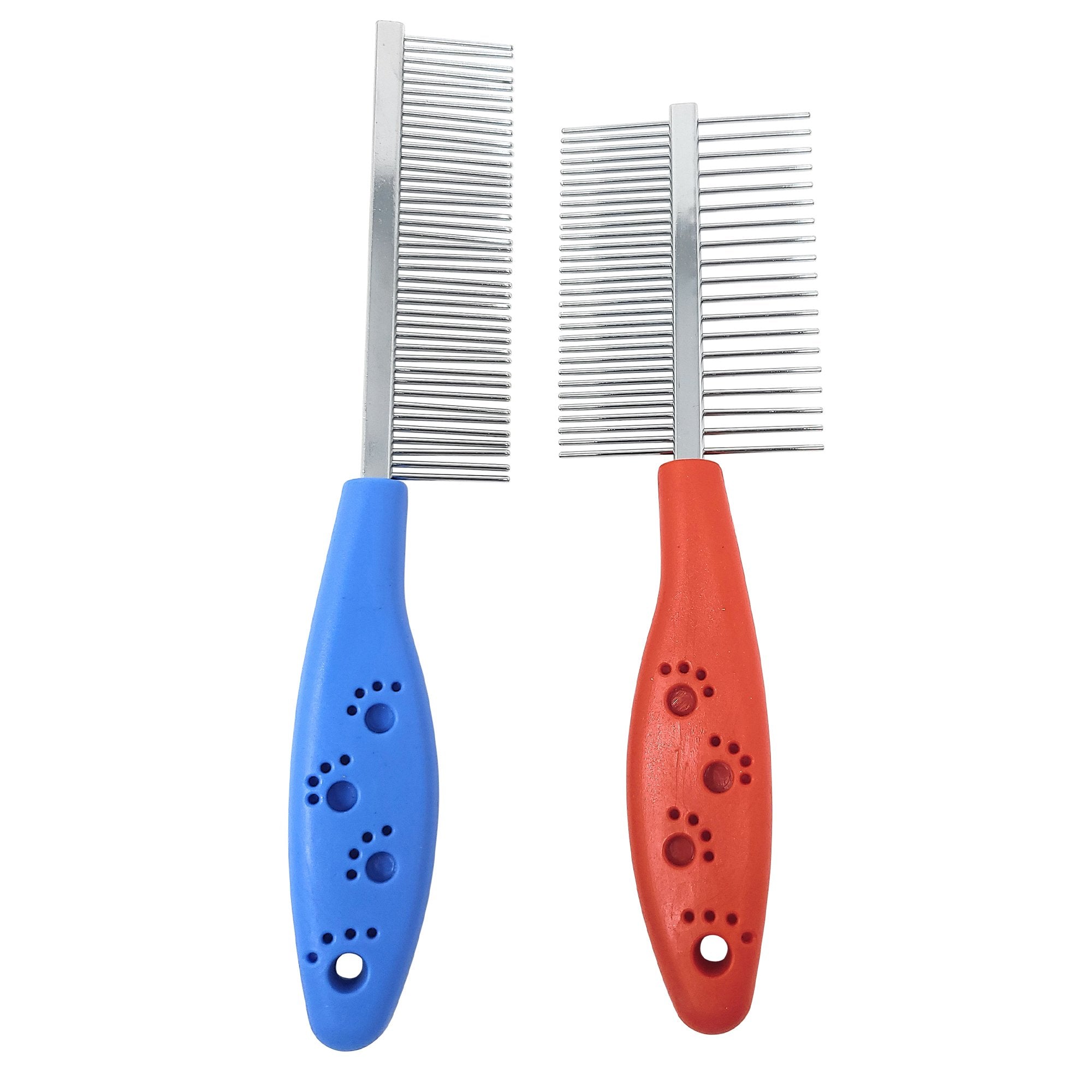 MARS WELLNESS Pet Comb 2 Pack Kit - Single Sided Stainless Steel Teeth and Double Sided Dog and Cat Comb