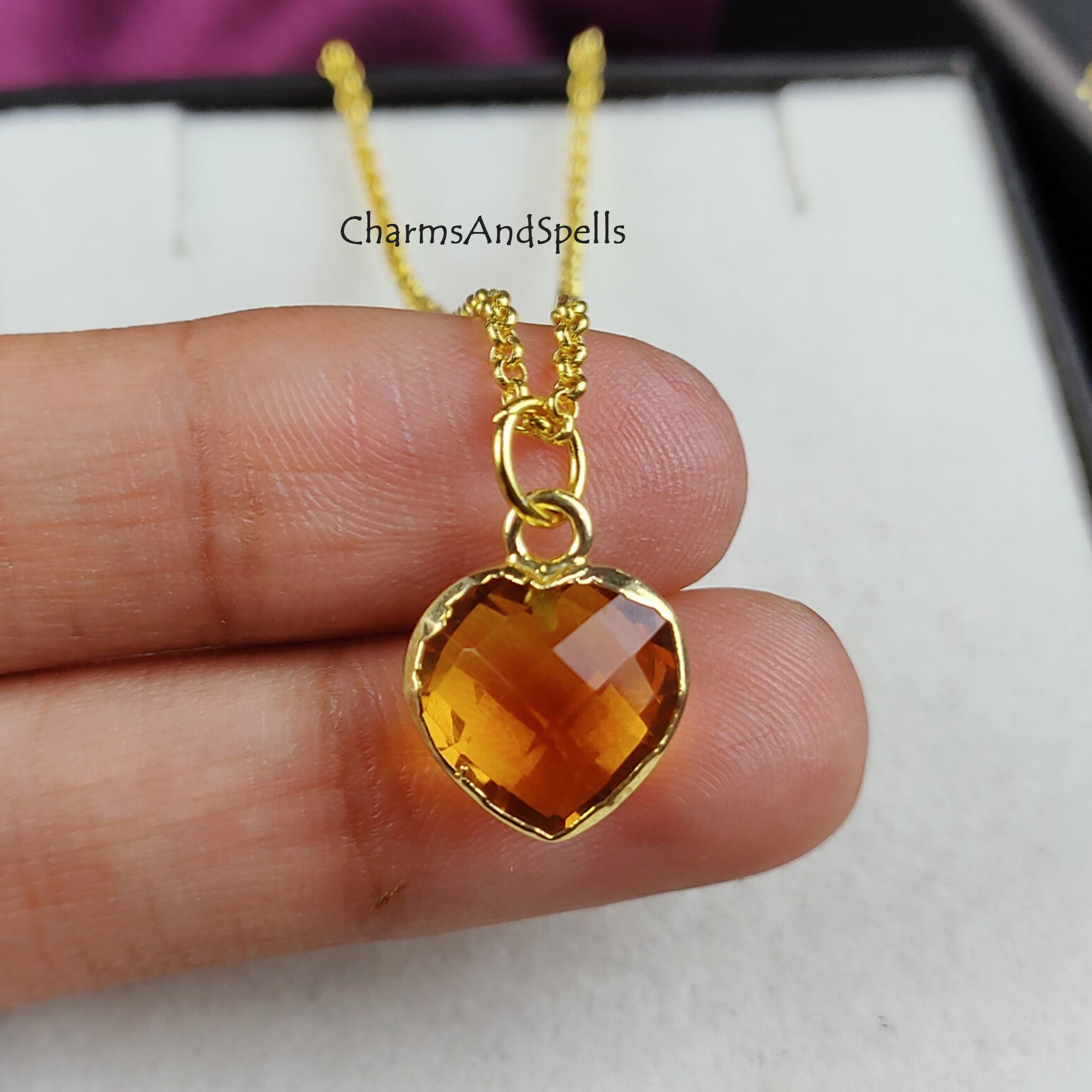 Yellow Citrine Necklace, Money Gemstone, Boho Jewelry, Handmade Necklace, Citrine Jewelry, November Birthstone Necklace, Wedding Gift, Gift