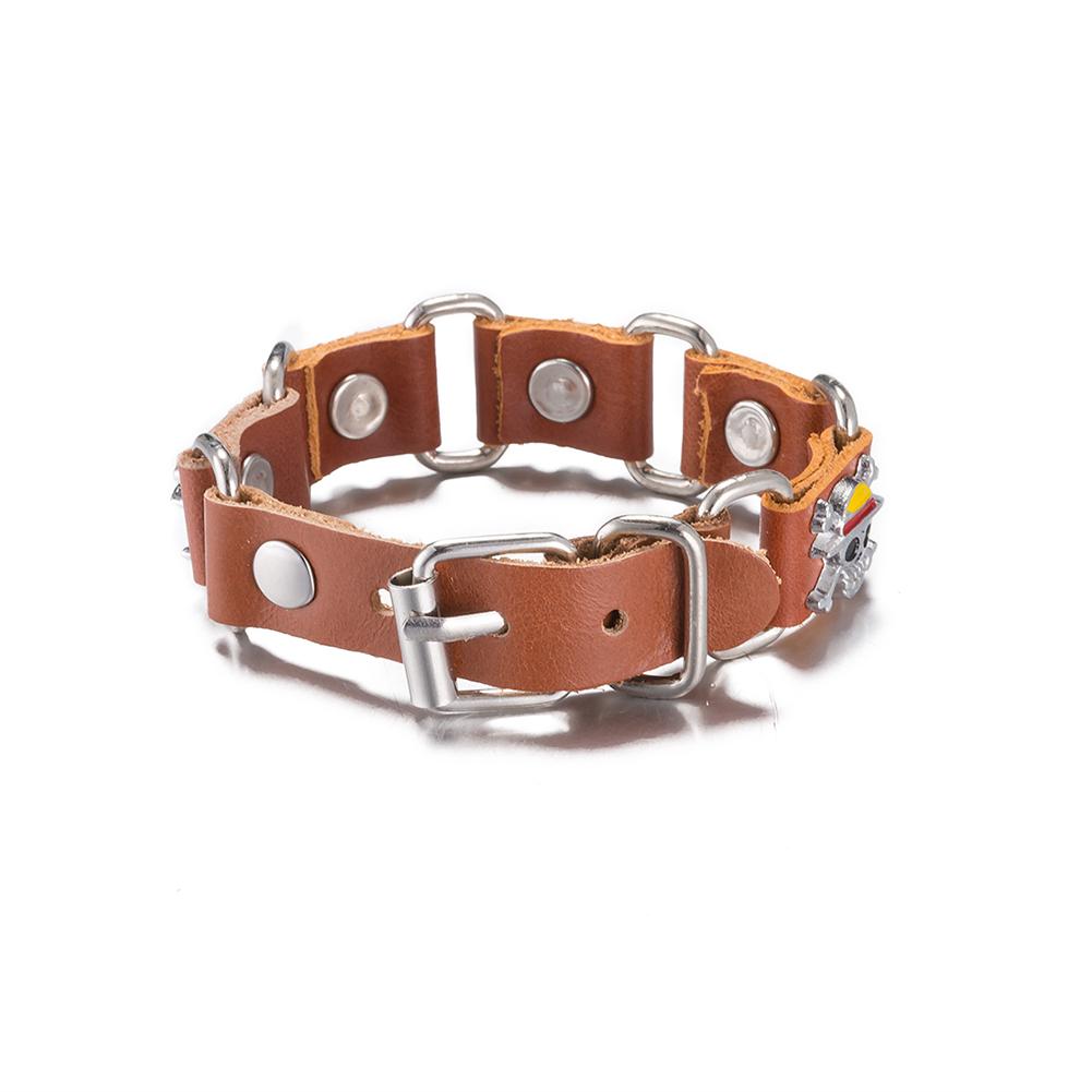 Leather Bracelet with Stainless Steel