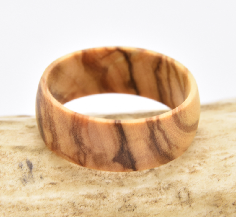 8MM Natural Olive Wood Ring