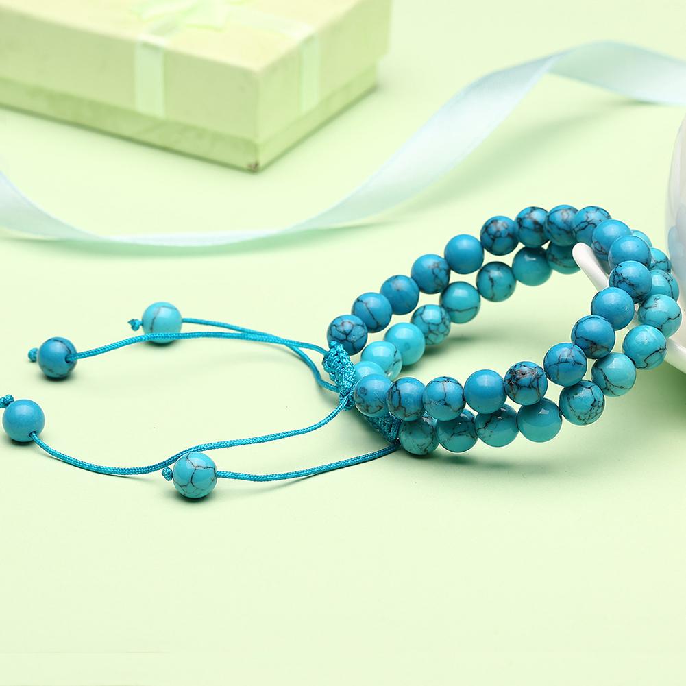 Blue Natural Stone Stretch Bracelet Men Women