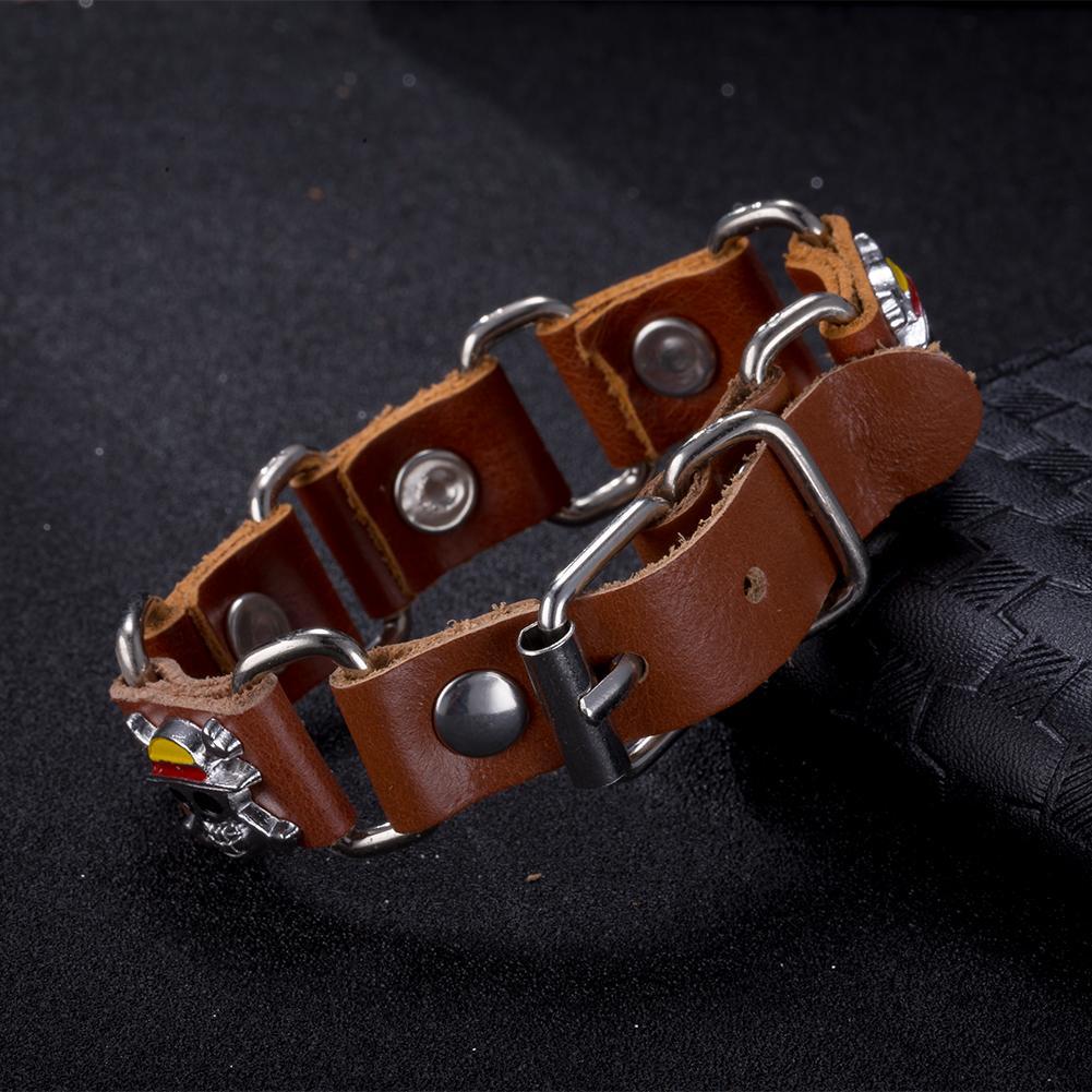 Leather Bracelet with Stainless Steel