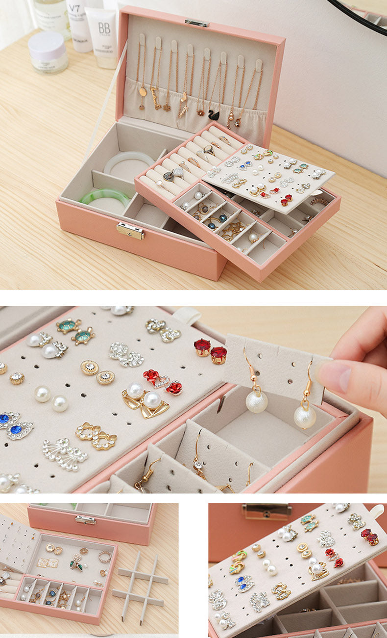 New Double-Layer Jewelry Box High Capacity Multi-Function Large Jewelry Box